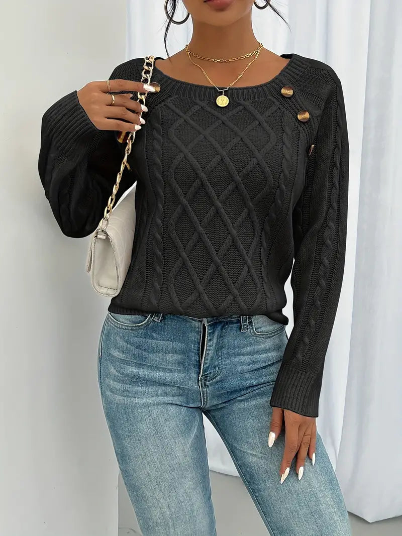 Élise Elegant Buttoned Jumper