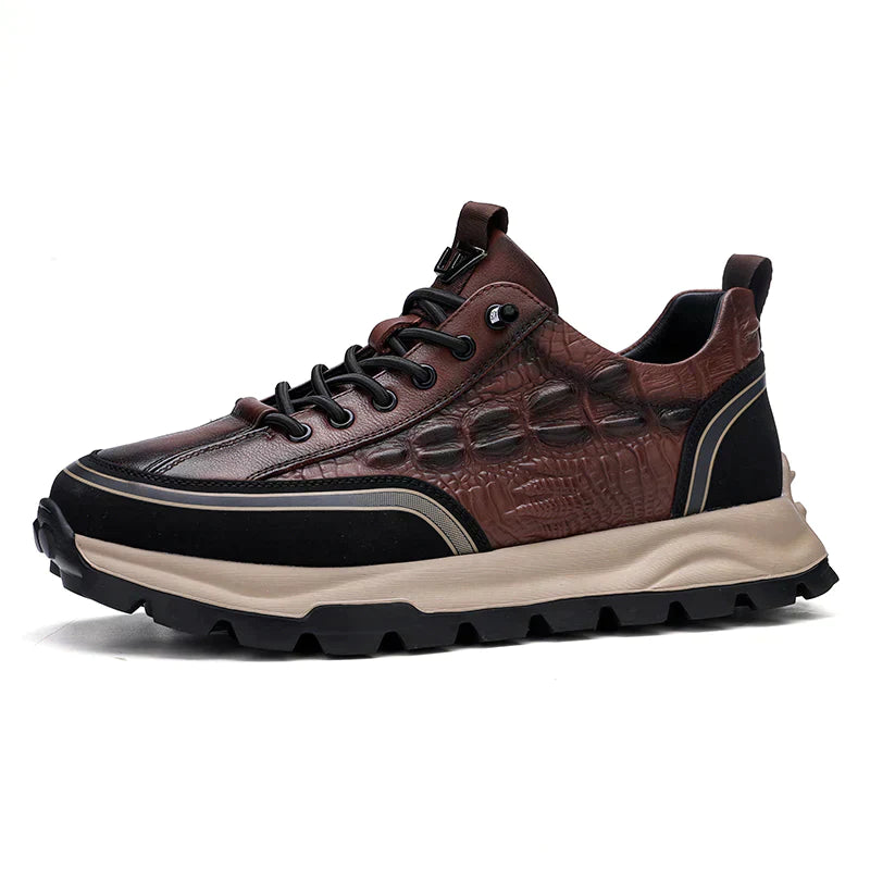 Men's Textured Leather Sneakers - Classy