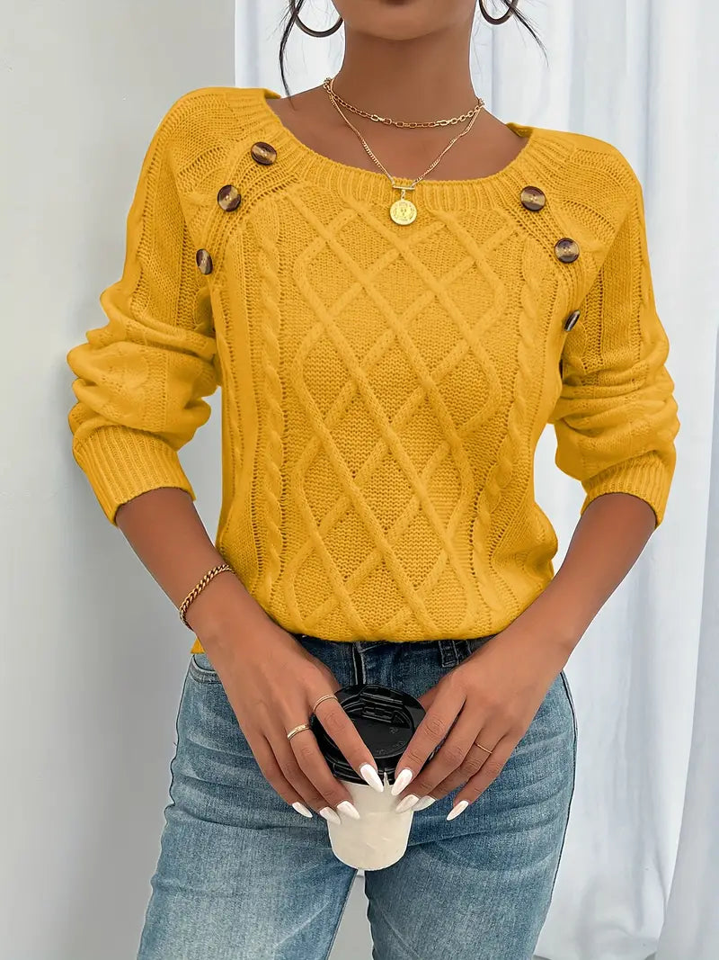 Élise Elegant Buttoned Jumper