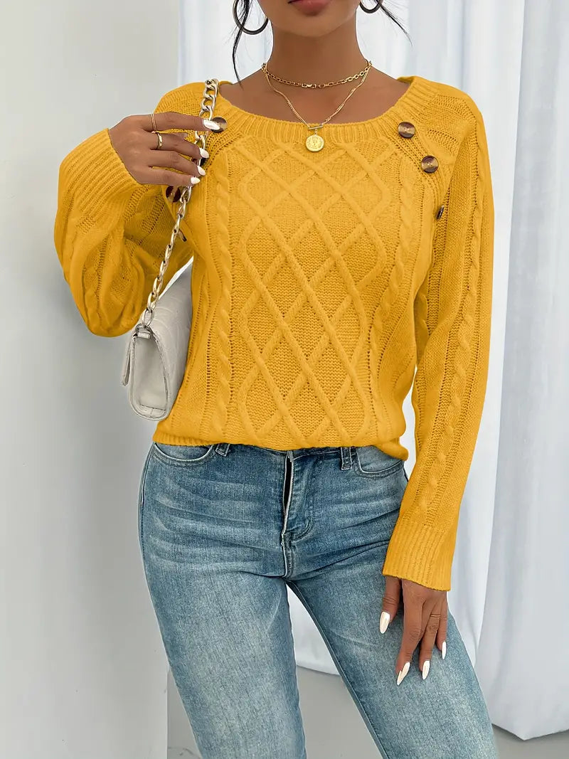 Élise Elegant Buttoned Jumper