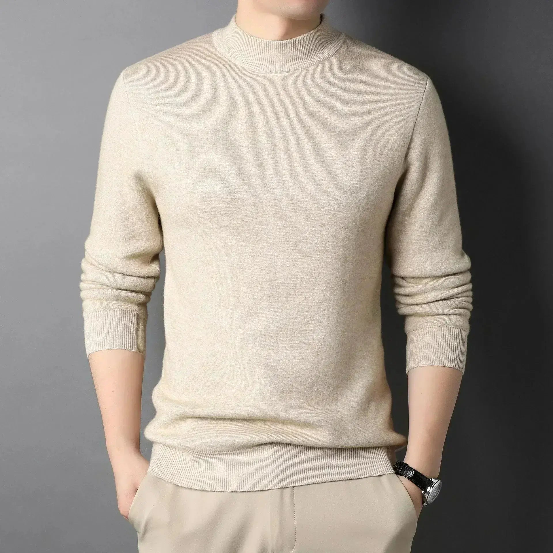 Damien Men's High Neck Cashmere Jumper