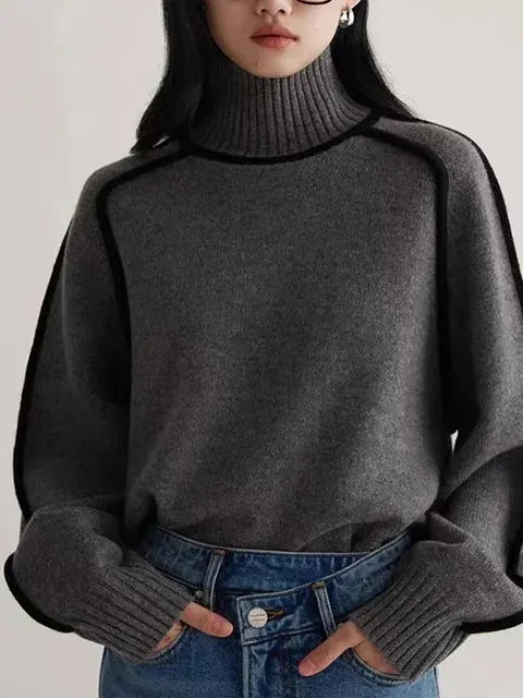 Eva Women's Chic High Neck Jumper