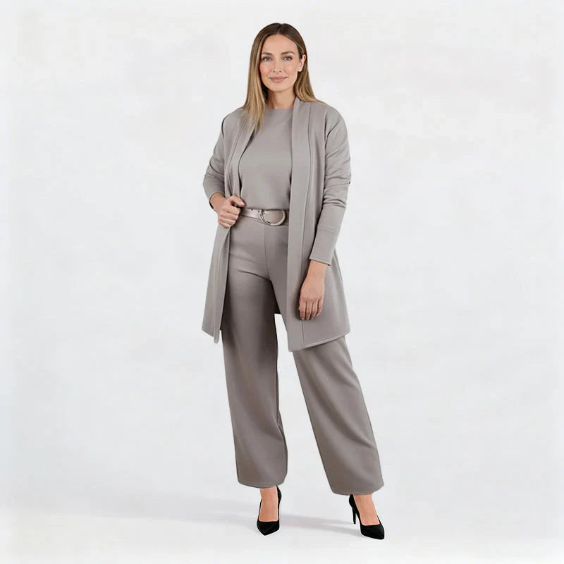Elena – Women's Elegant 3-Piece Set (Jacket, Top & Trousers)