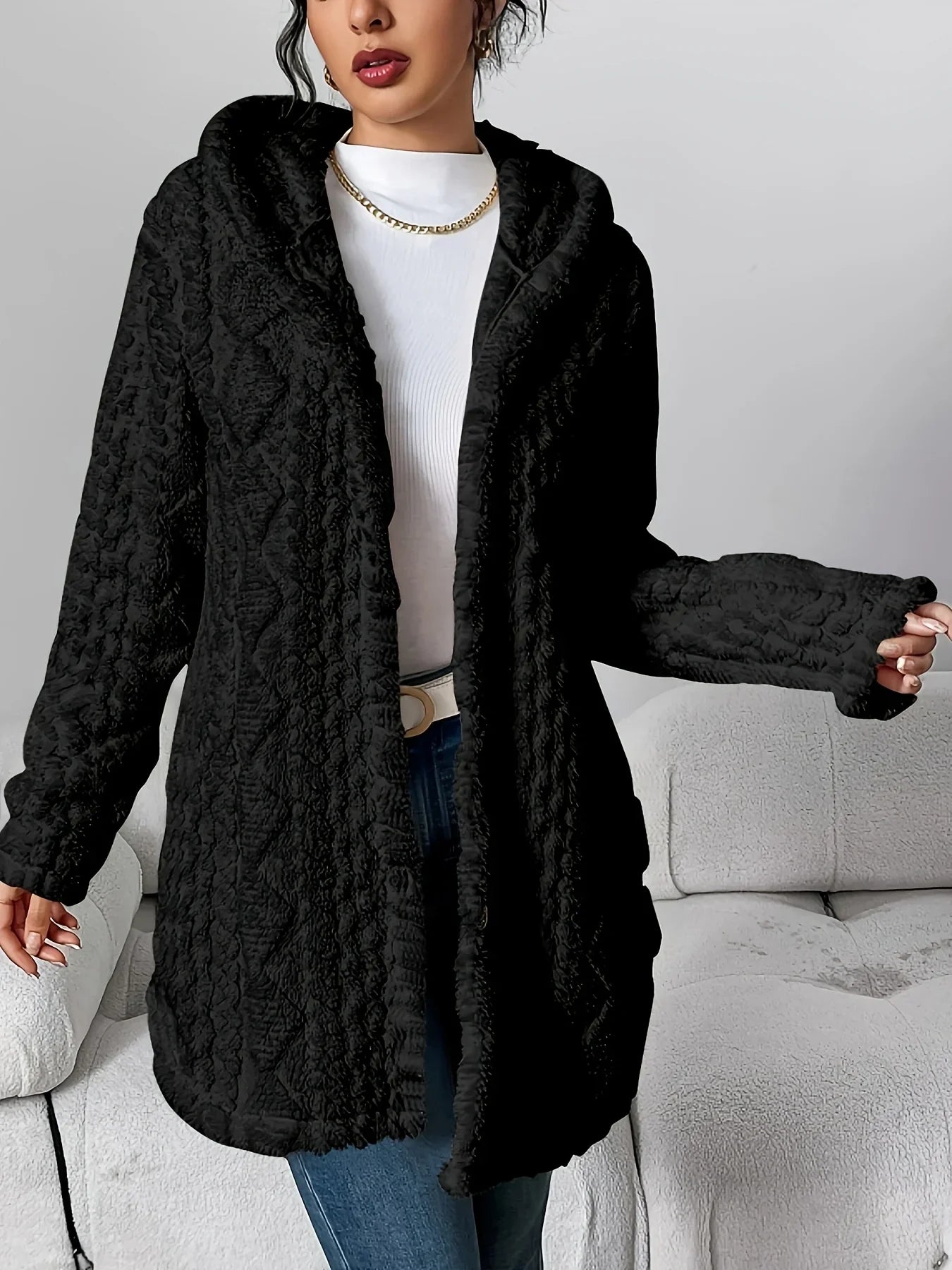 Women's Hooded Fleece Cardigan – Louise
