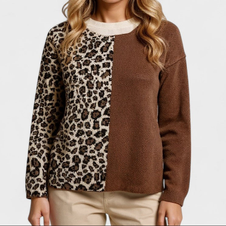 Isabella Women's Chic Leopard Jumper