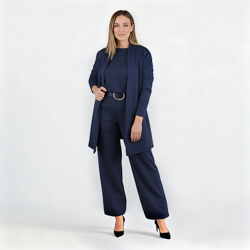 Elena – Women's Elegant 3-Piece Set (Jacket, Top & Trousers)