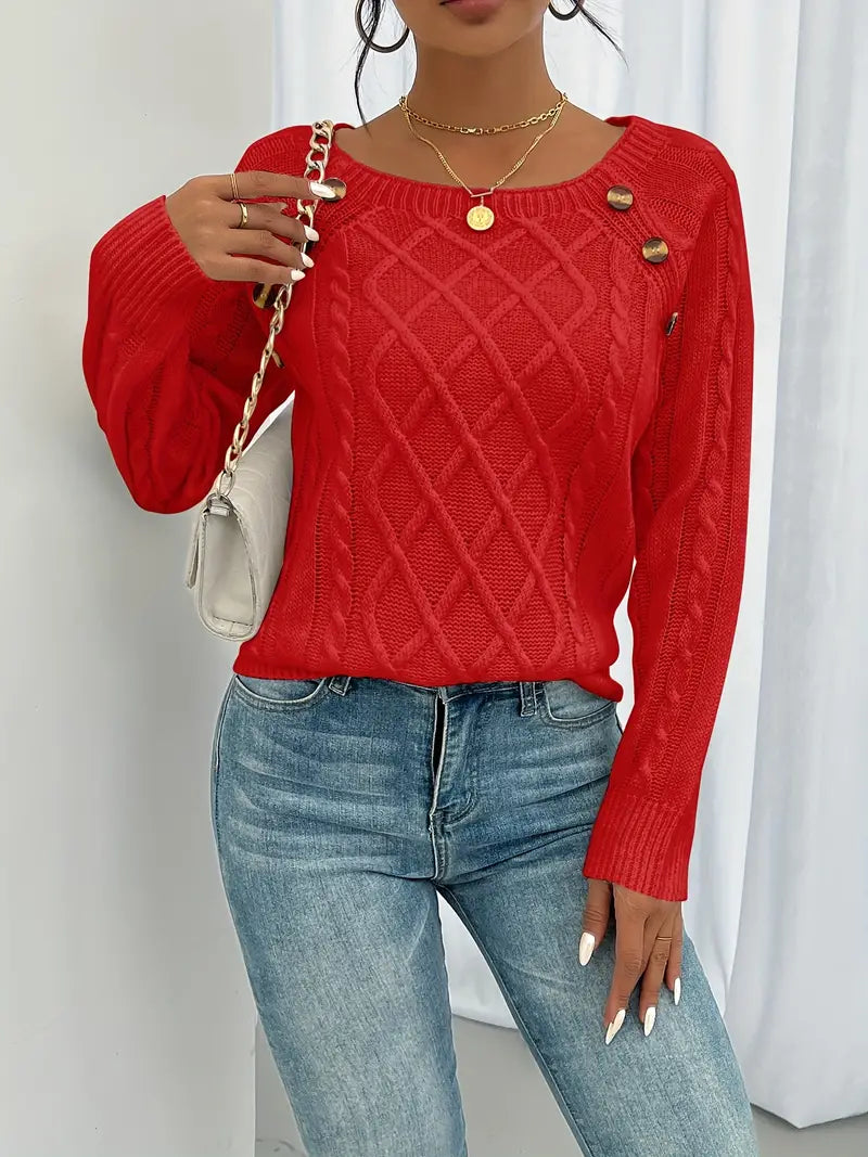 Élise Elegant Buttoned Jumper