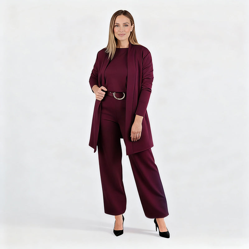 Elena – Women's Elegant 3-Piece Set (Jacket, Top & Trousers)