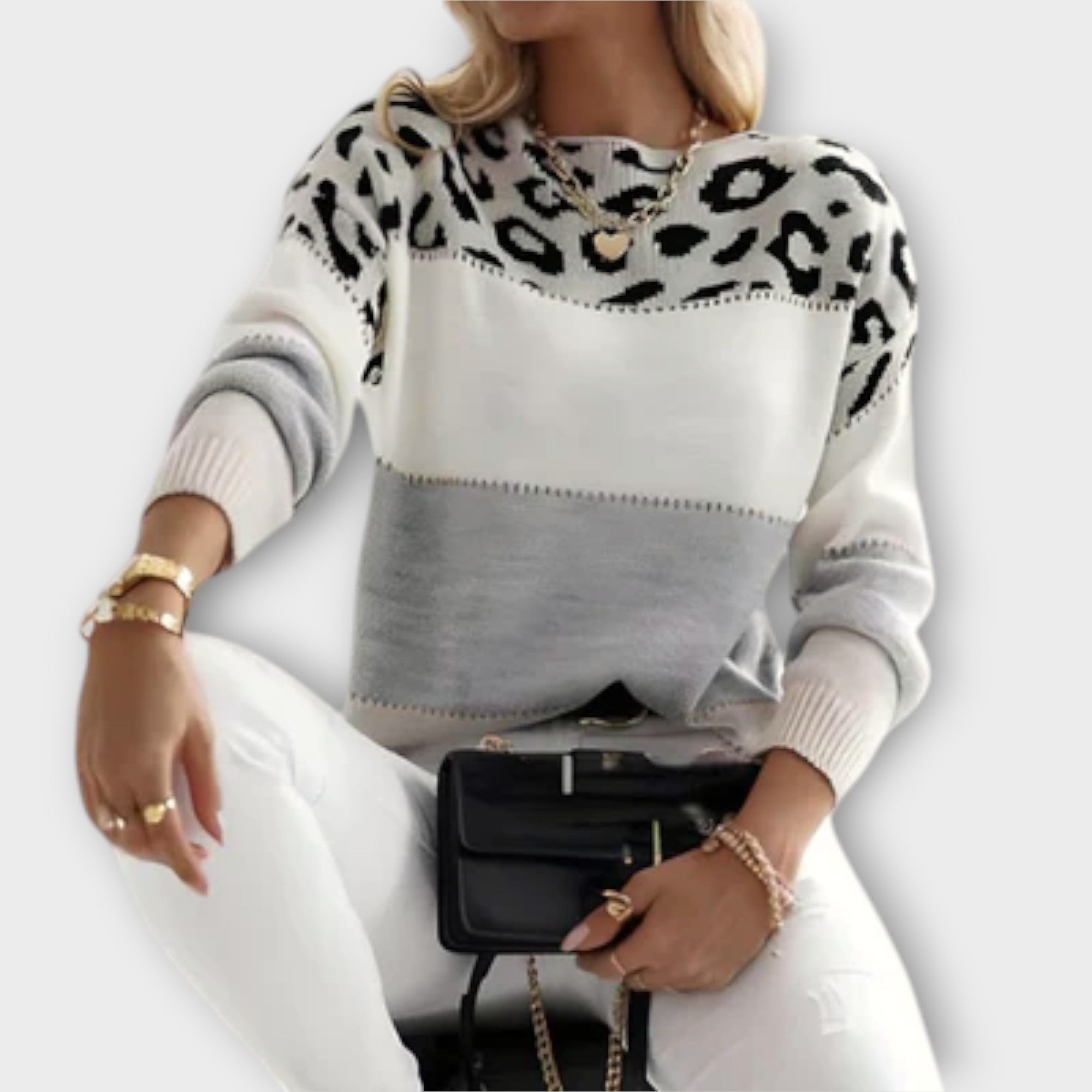 Selena Women's Leopard Knitted Jumper
