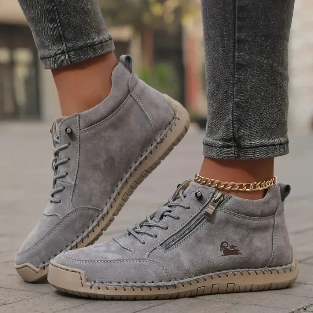 Comfortable Leather Ankle Boots with Zip – Mavie