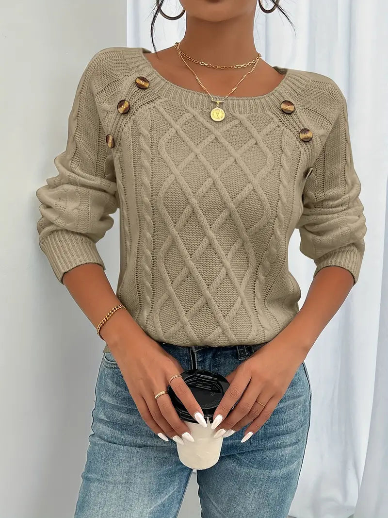 Élise Elegant Buttoned Jumper