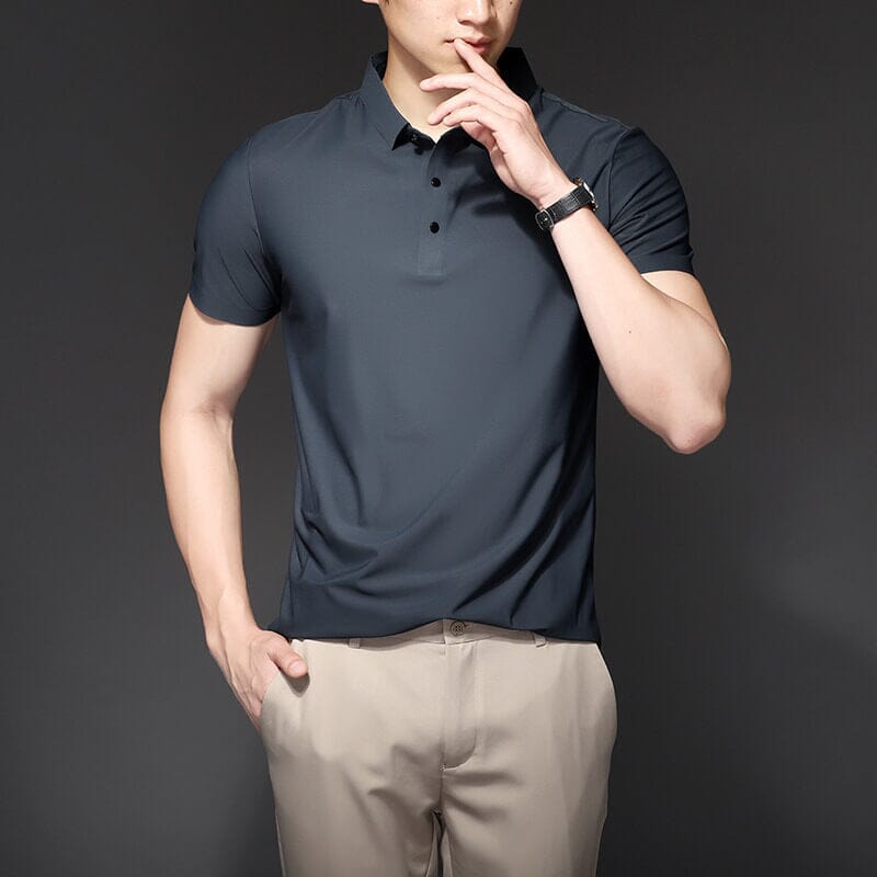 Men's Ice Silk Polo Shirt - Fresh Comfort