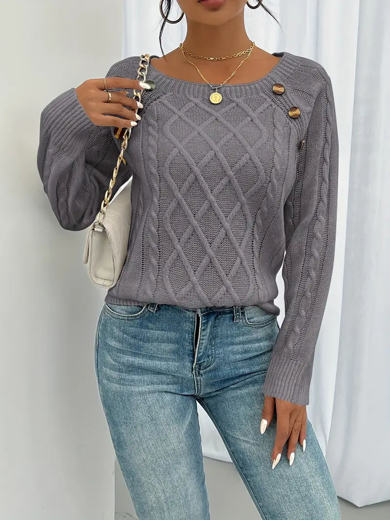 Élise Elegant Buttoned Jumper