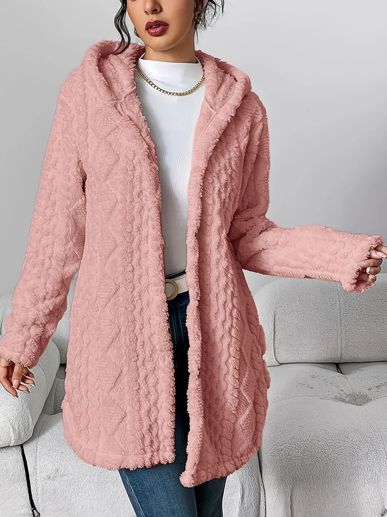 Women's Hooded Fleece Cardigan – Louise
