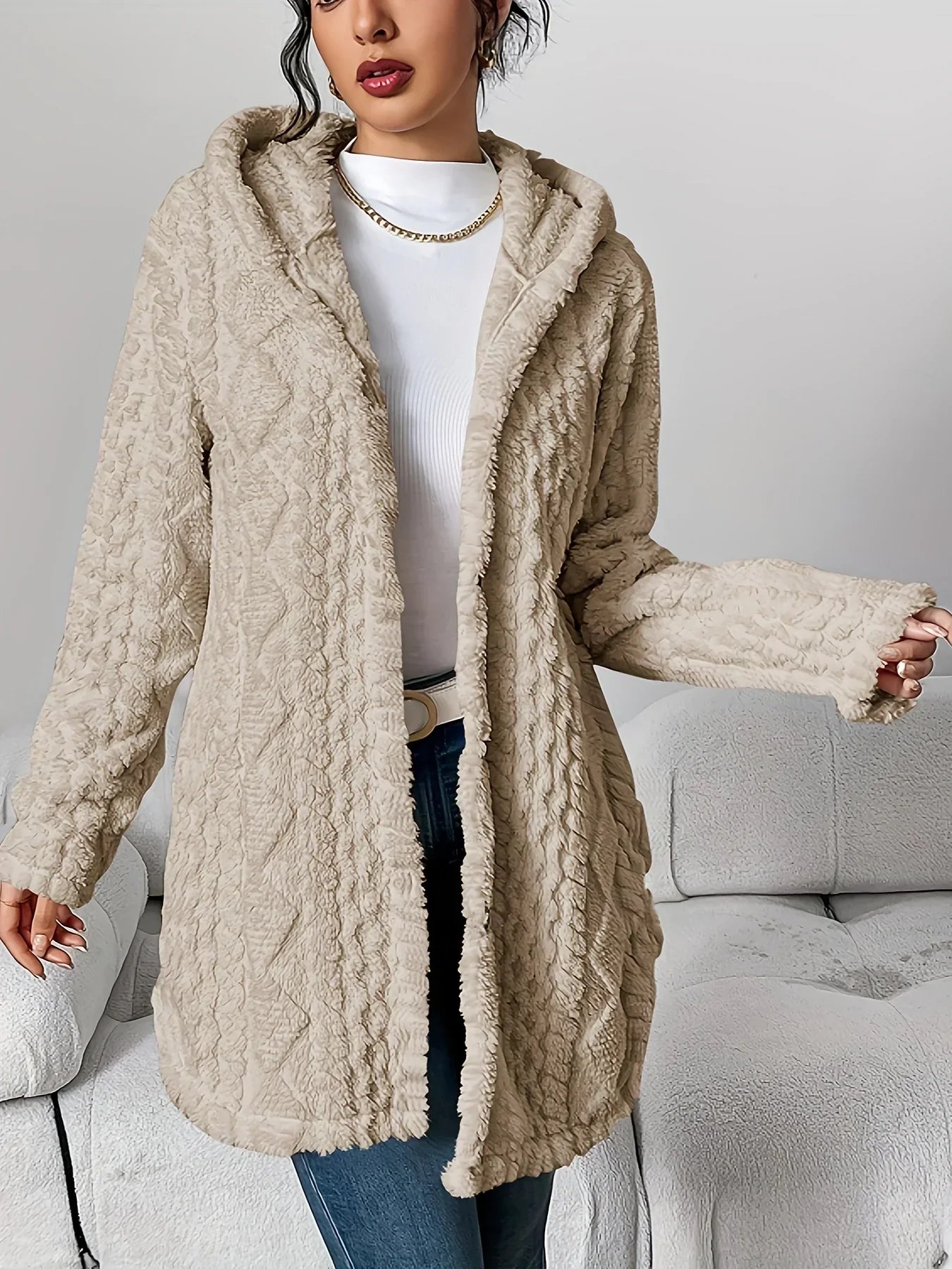 Women's Hooded Fleece Cardigan – Louise