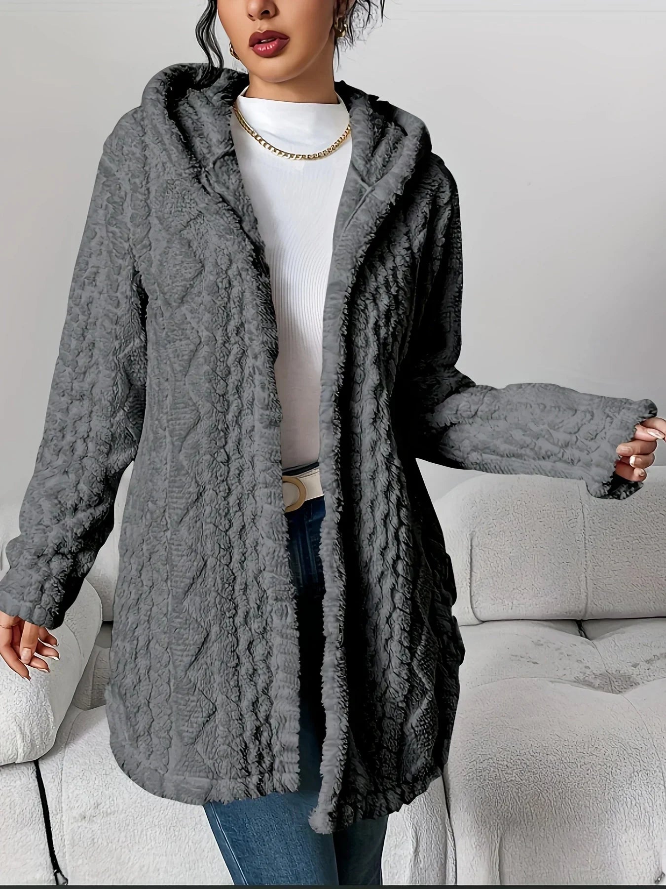 Women's Hooded Fleece Cardigan – Louise