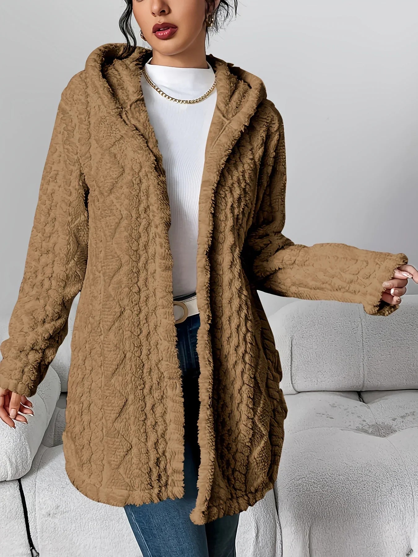 Women's Hooded Fleece Cardigan – Louise
