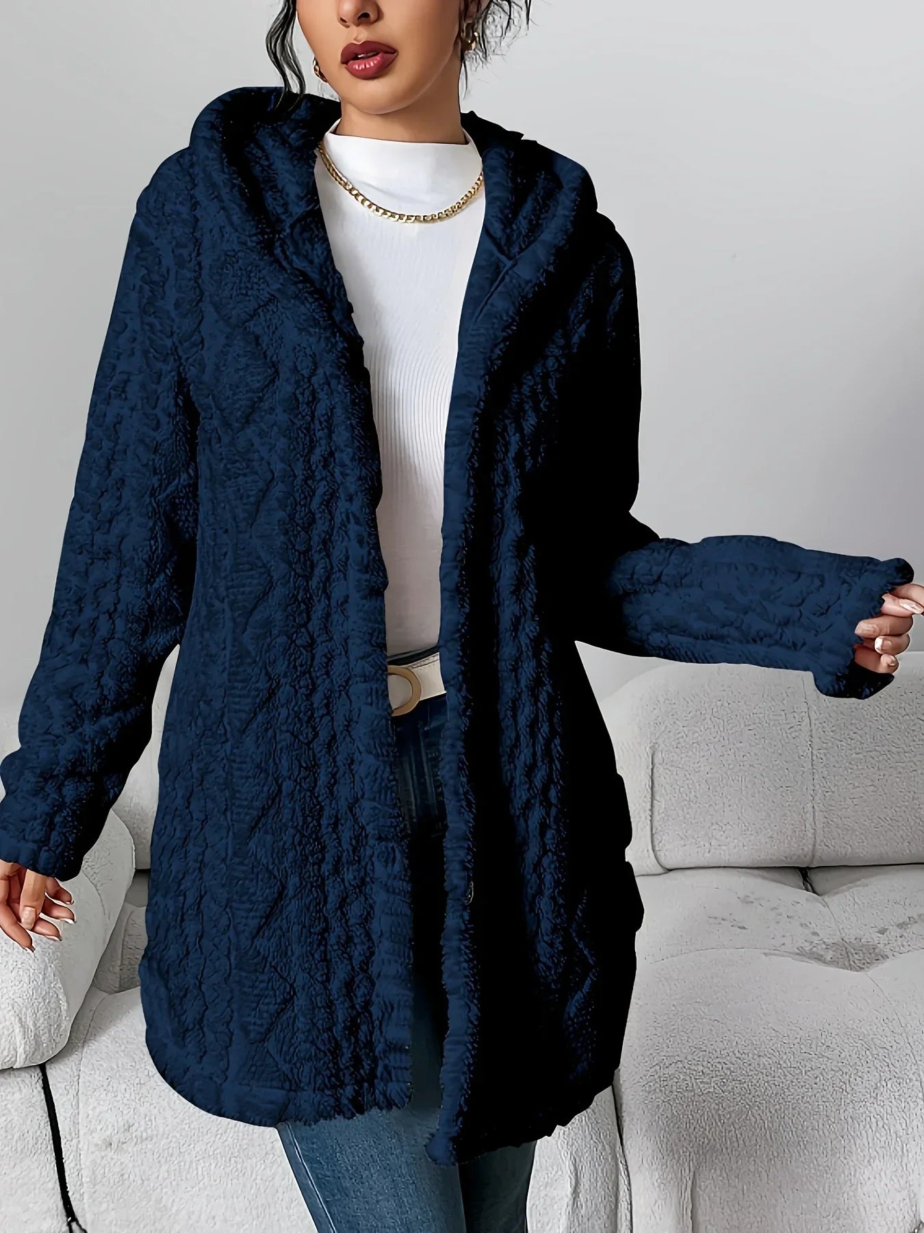 Women's Hooded Fleece Cardigan – Louise