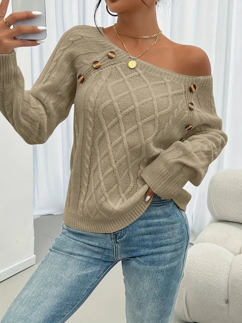 Élise Elegant Buttoned Jumper