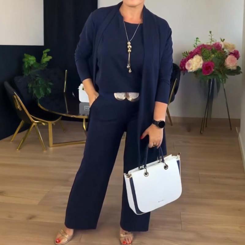 Elena – Women's Elegant 3-Piece Set (Jacket, Top & Trousers)