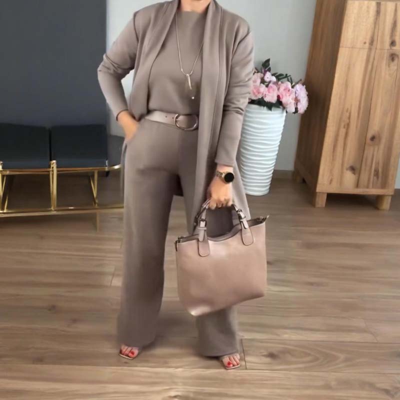 Elena – Women's Elegant 3-Piece Set (Jacket, Top & Trousers)