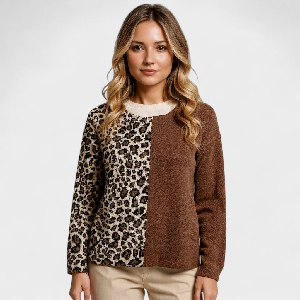 Isabella Women's Chic Leopard Jumper